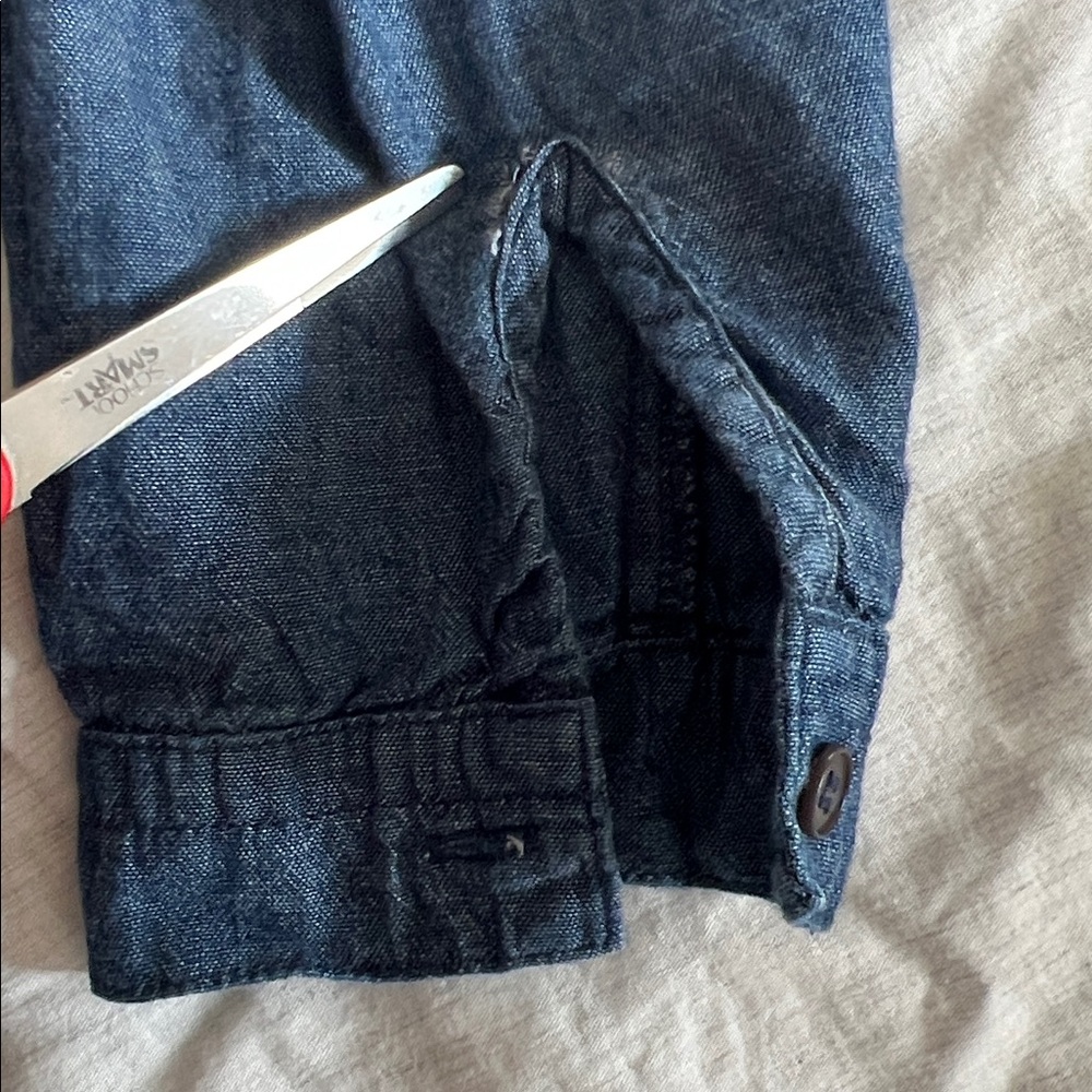 CP‎ Shades Indigo Cotton Twill Tunic Shirt Sz Medium - READ Pockets Lightweight - Picture 8 of 12